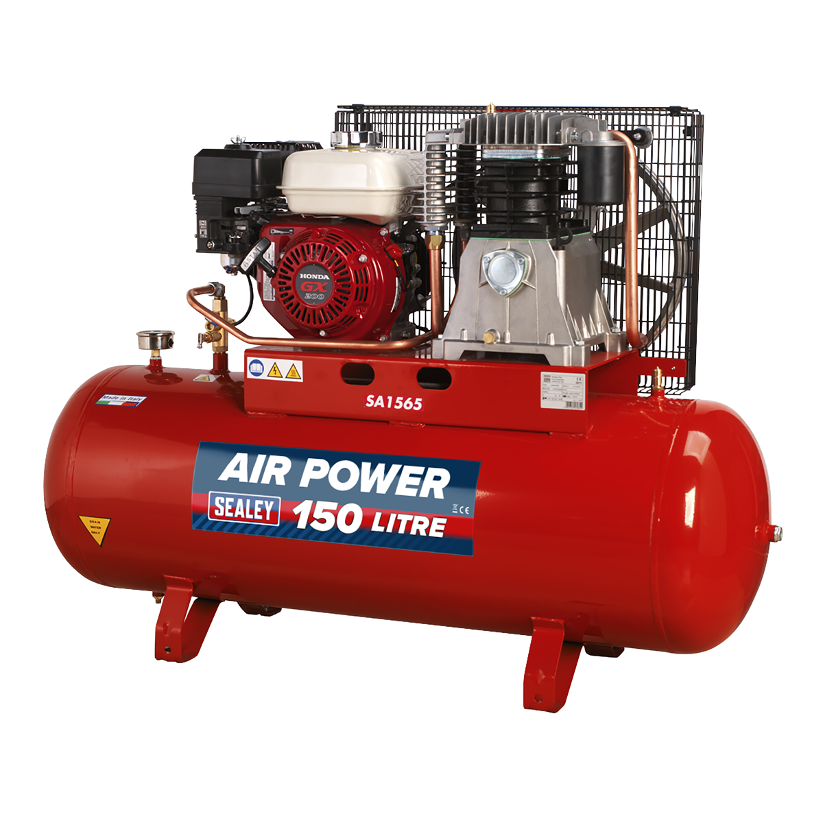 Sealey SA1565 150L Belt Drive Air Compressor with Petrol Engine 6.5hp