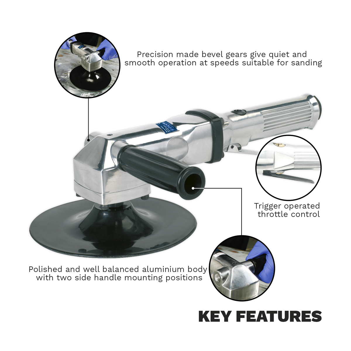 Sealey SA18/S Air Sander 180mm 4500rpm