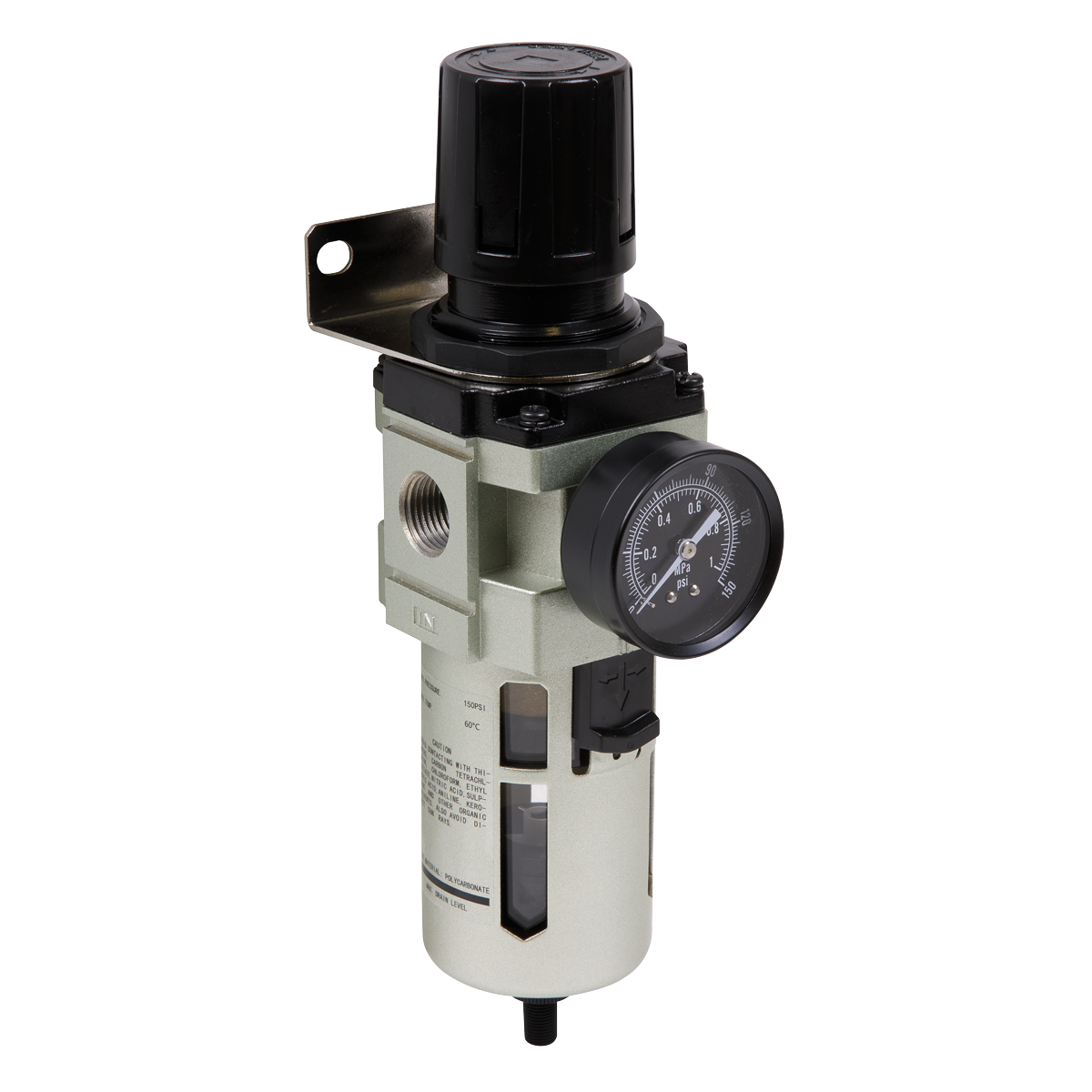 Sealey SA206FRAD Auto Drain Air Filter/Regulator Max. Airflow 140cfm