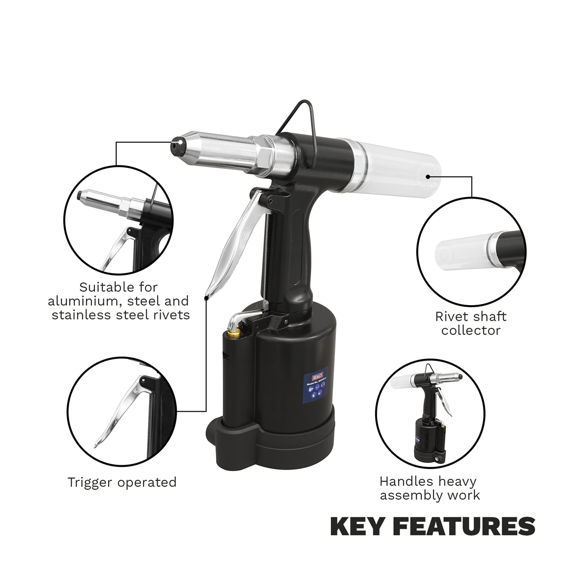 Sealey SA312 Air/Hydraulic Riveter