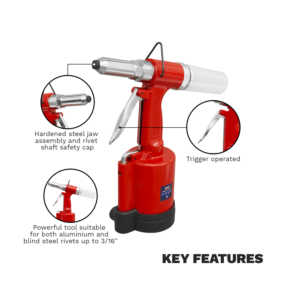 Sealey SA31 Air/Hydraulic Riveter