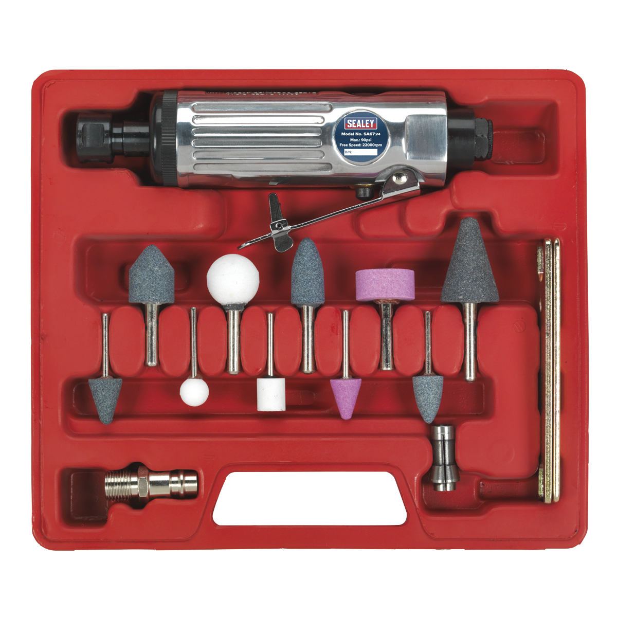 Sealey SA67 Air Die Grinder Kit 16pc