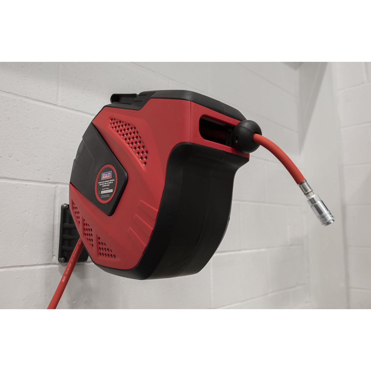 Sealey SA822 15m Auto-Rewind Control Rubber Air Hose Reel 10mm ID