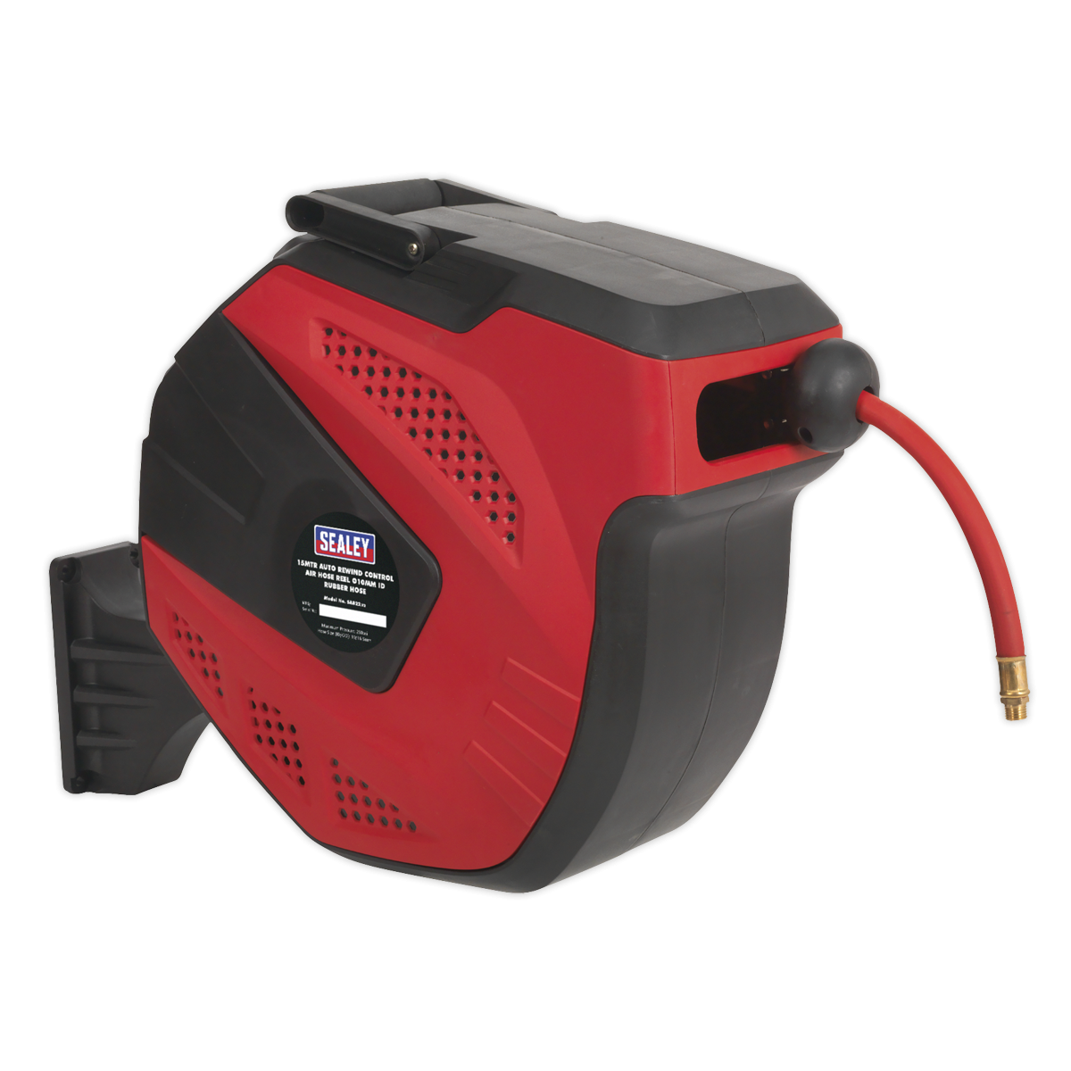 Sealey SA822 15m Auto-Rewind Control Rubber Air Hose Reel 10mm ID