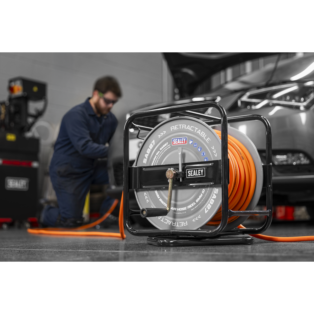 Sealey SA827 30m Swivel Air Hose Reel 6mm ID