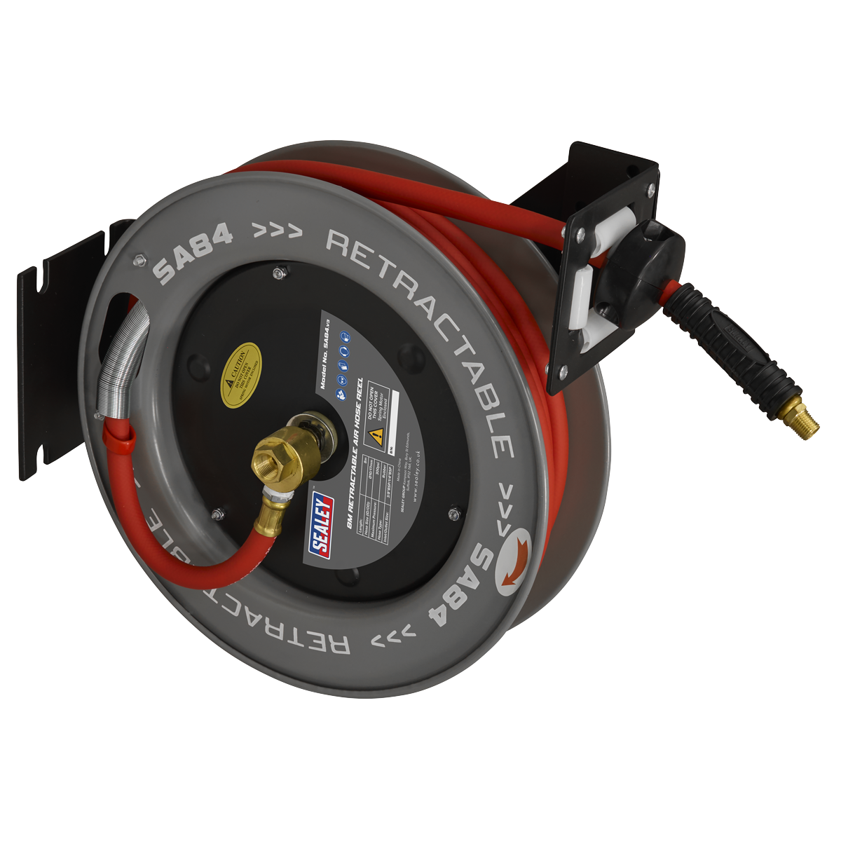 Sealey SA84 8m Retractable Rubber Air Hose with Steel Reel 10mm ID