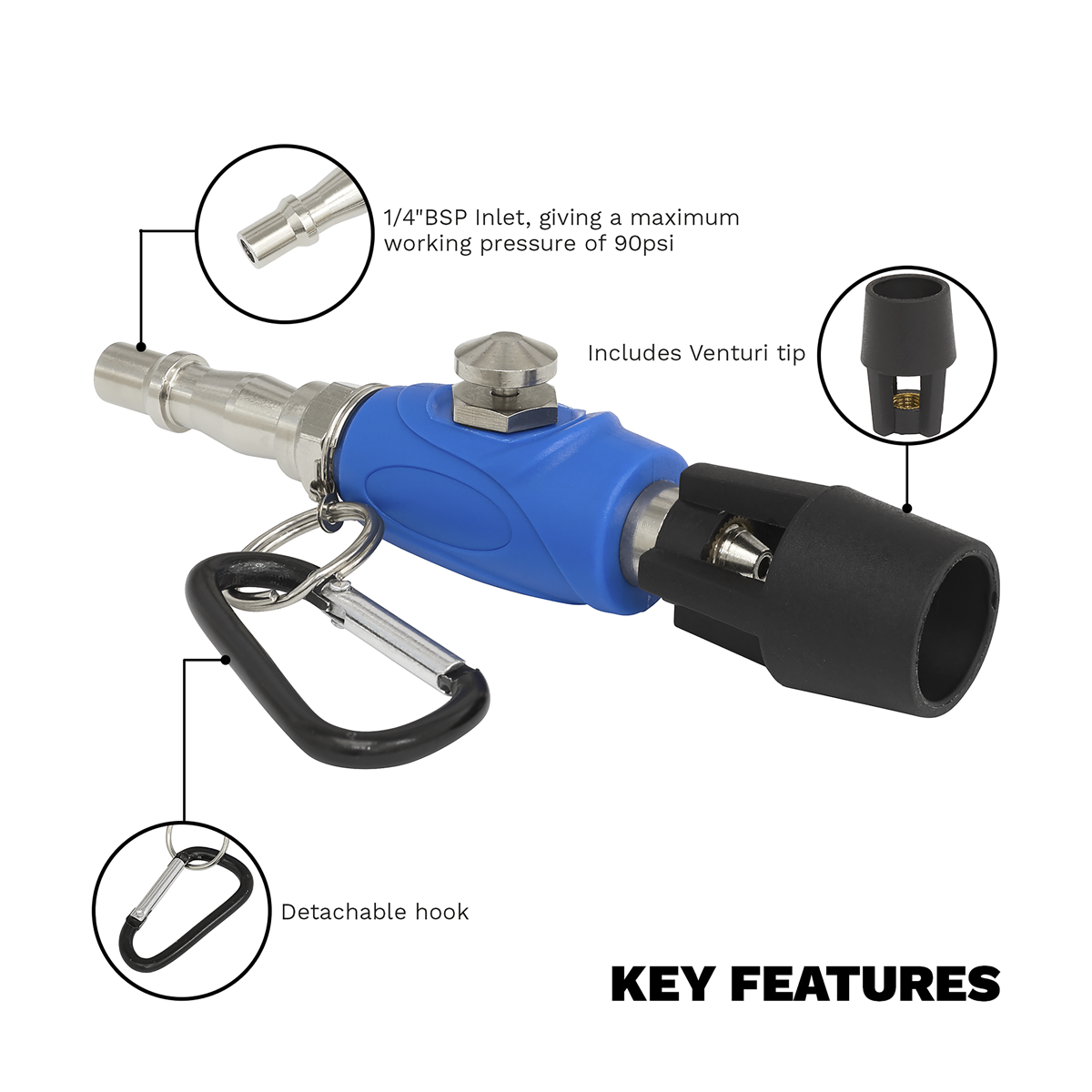 Sealey SA904 Mini Air Blow Gun with Venturi Tip