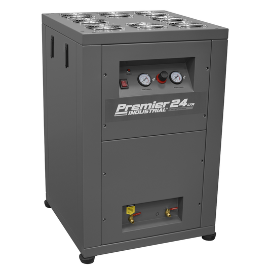 Premier Industrial SAC01VLN 24L Oil Free Low Noise Direct Drive Air Compressor 3hp