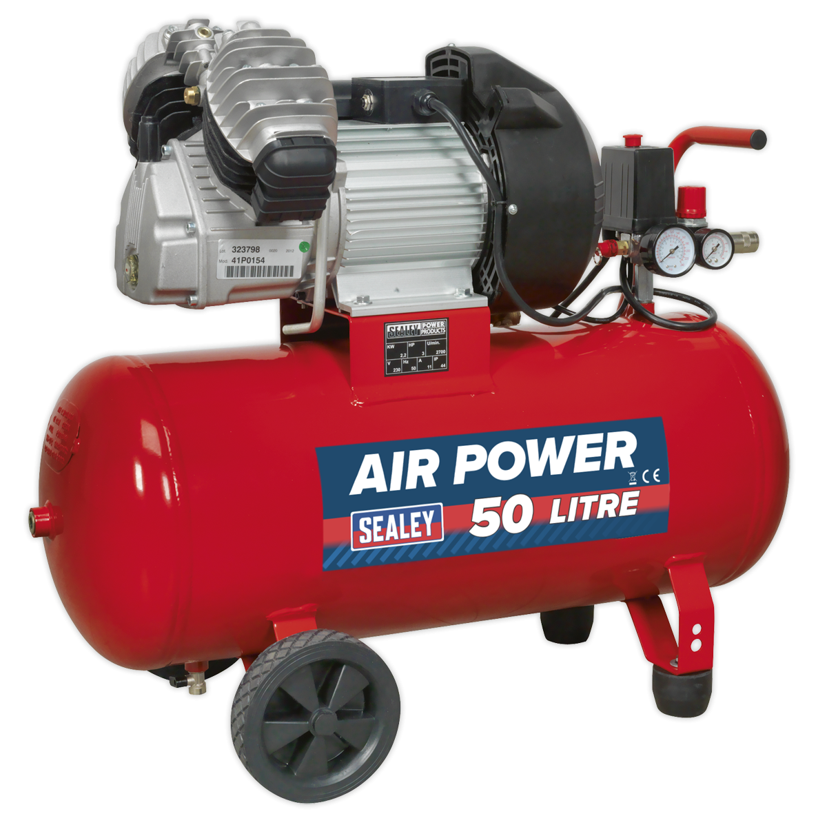 Sealey SAC05030 50L V-Twin Direct Drive Air Compressor 3hp