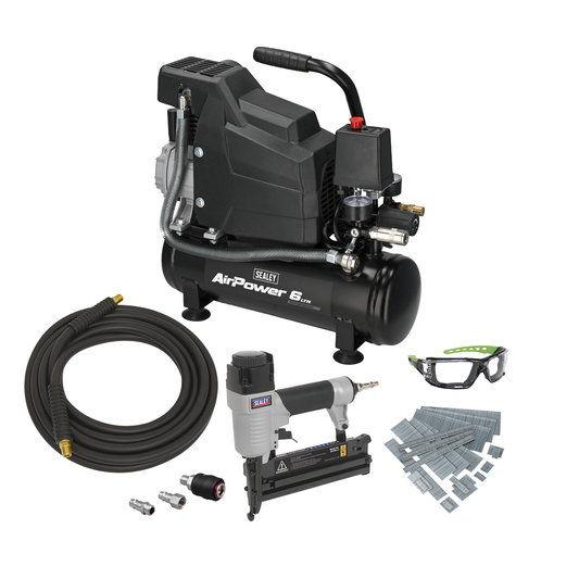 Sealey SAC0620AKIT Air Compressor/Air Nail/Staple Gun Kit