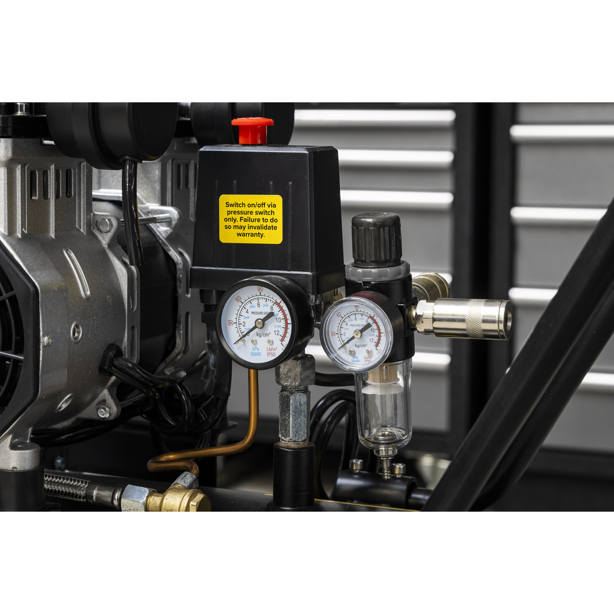 Sealey SAC10001S 100L Oil Free Low Noise Direct Drive Air Compressor 2 x 2hp