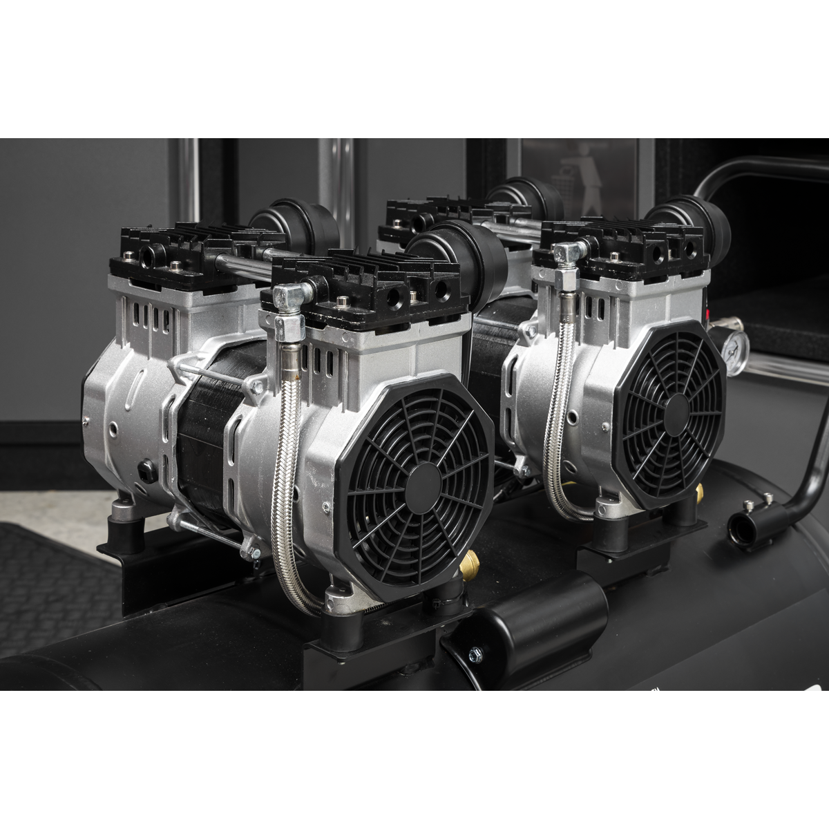 Sealey SAC10001S 100L Oil Free Low Noise Direct Drive Air Compressor 2 x 2hp