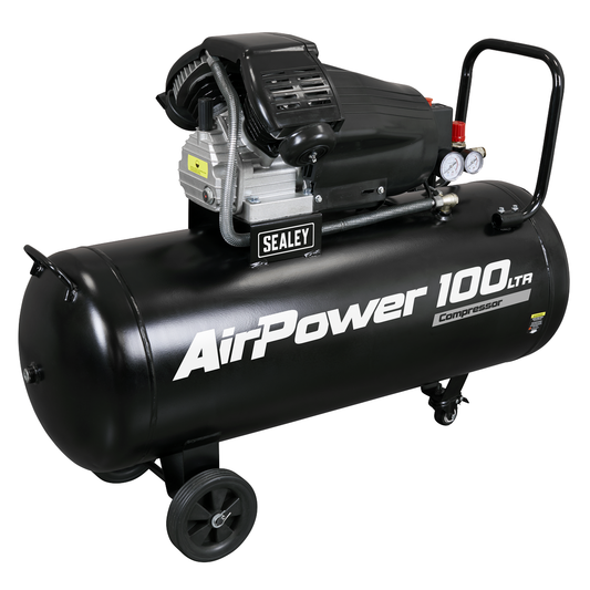 Sealey SAC10030VA 100L V-Twin Direct Drive Air Compressor 3hp