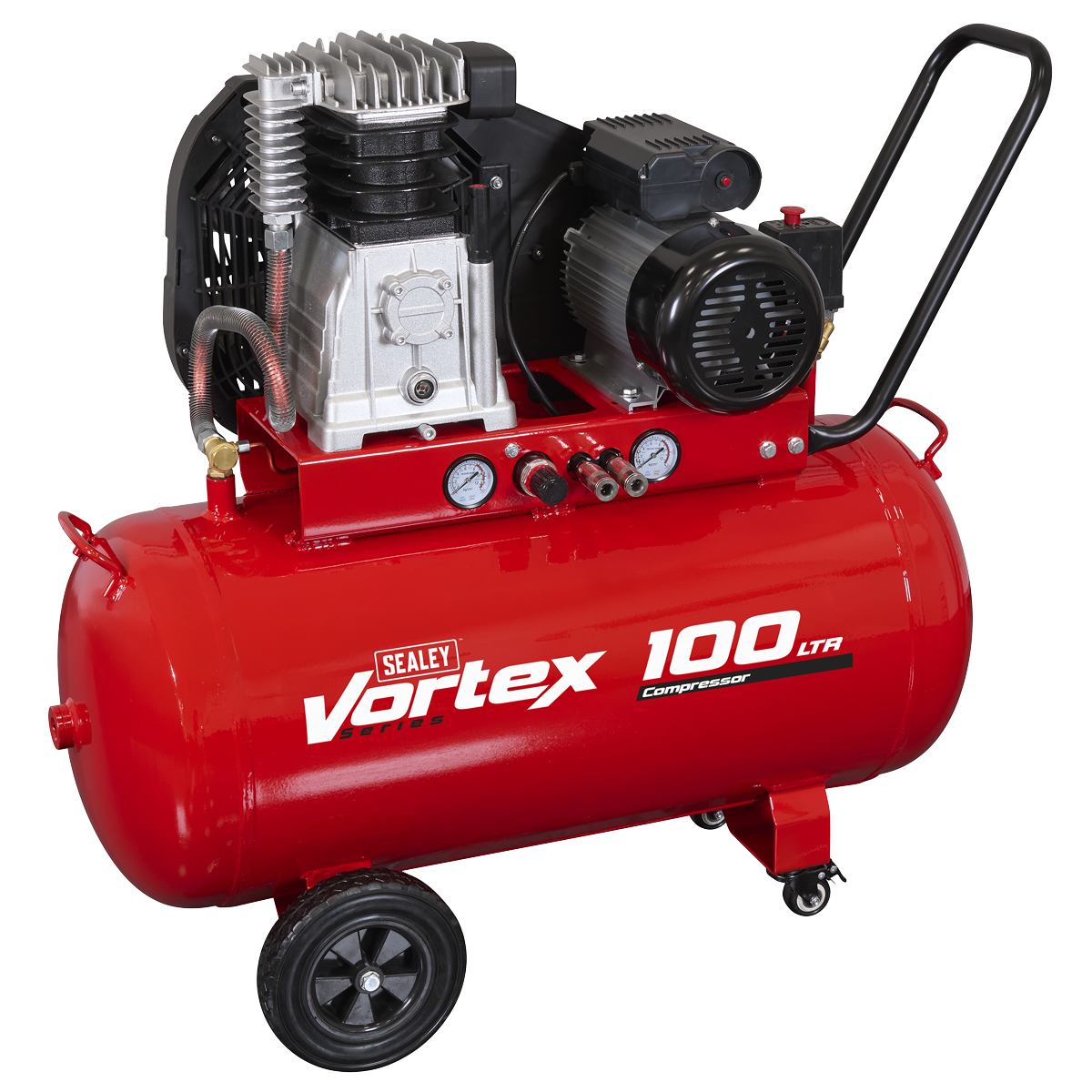 Sealey SAC1103B 100L Belt Drive Air Compressor with Cast Cylinders & Wheels 3.5hp