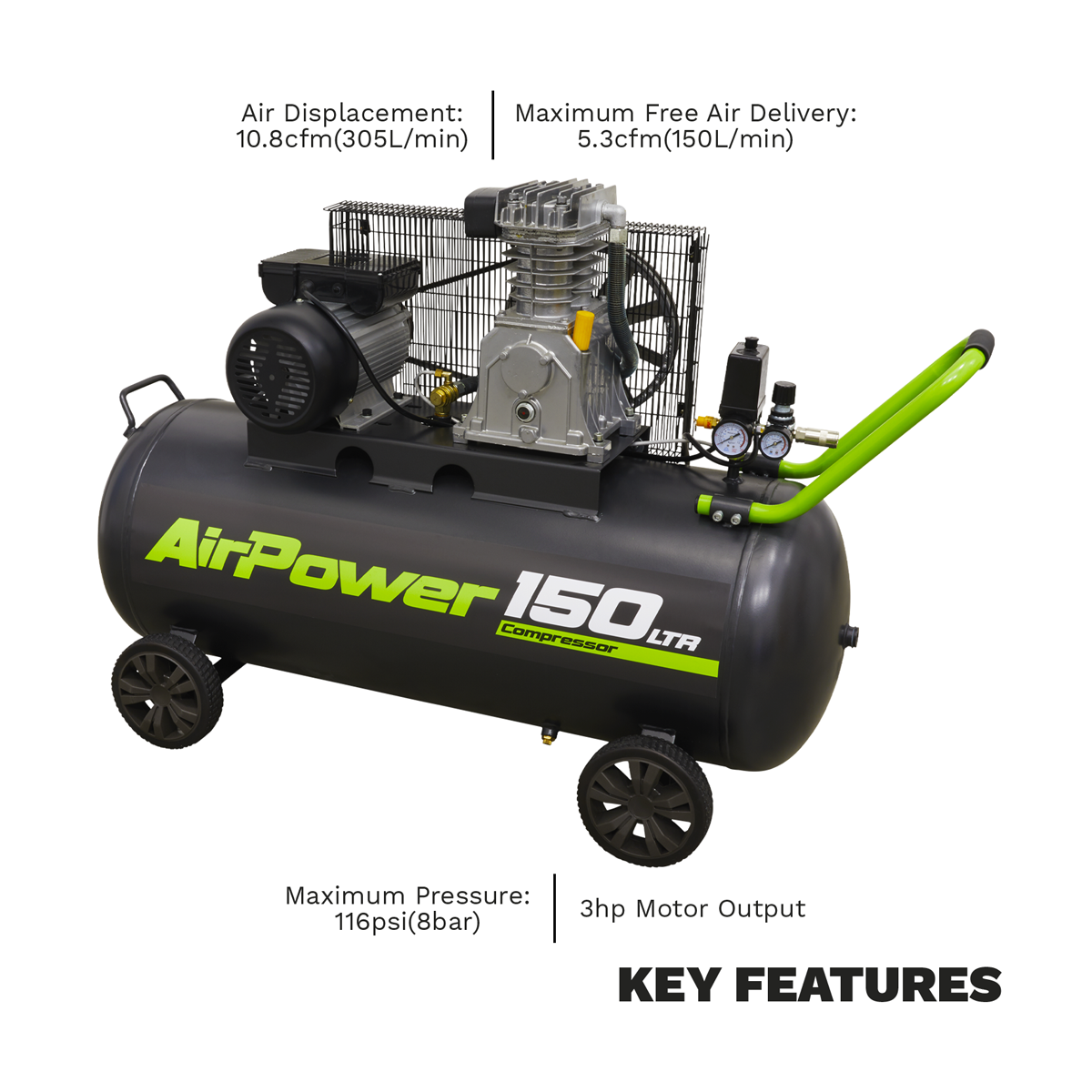Sealey SAC15030B 150L Belt Drive Air Compressor 3hp