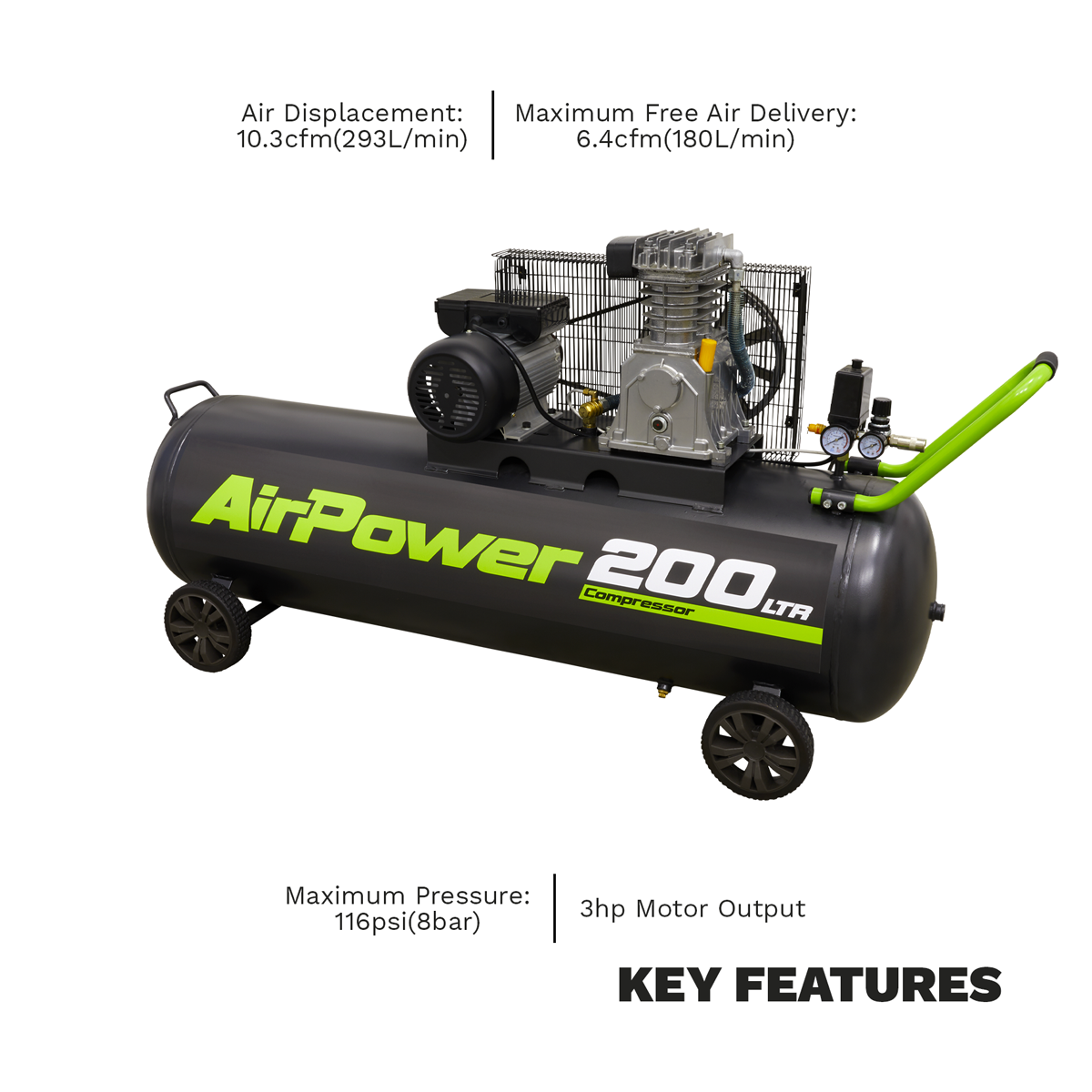 Sealey SAC20030B 200L Belt Drive Air Compressor 3hp