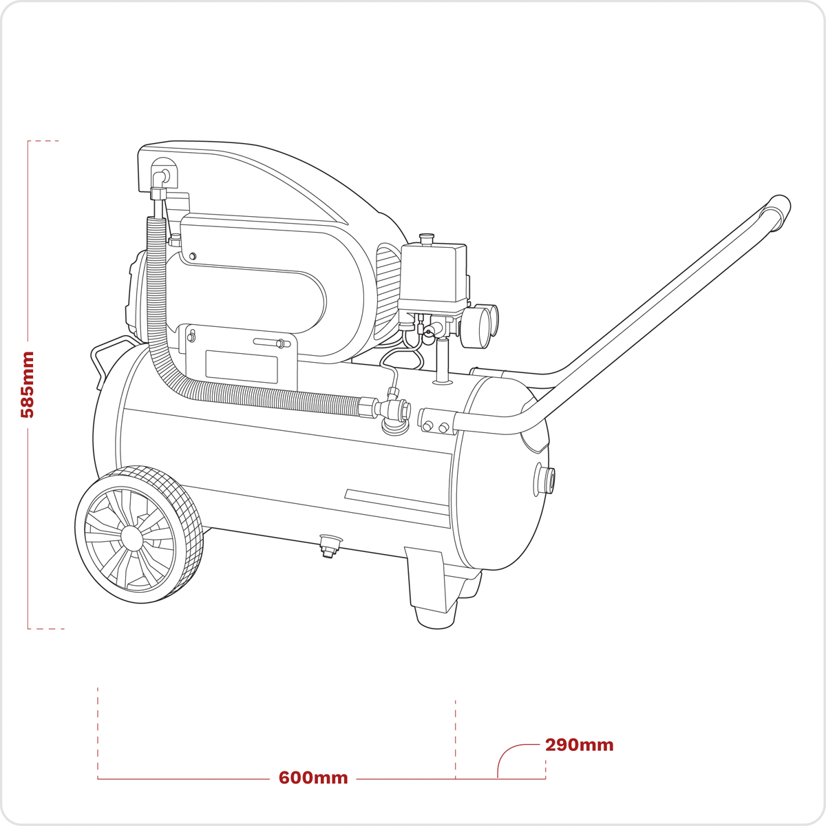 Sealey SAC2420E 24L Direct Drive Air Compressor 2hp