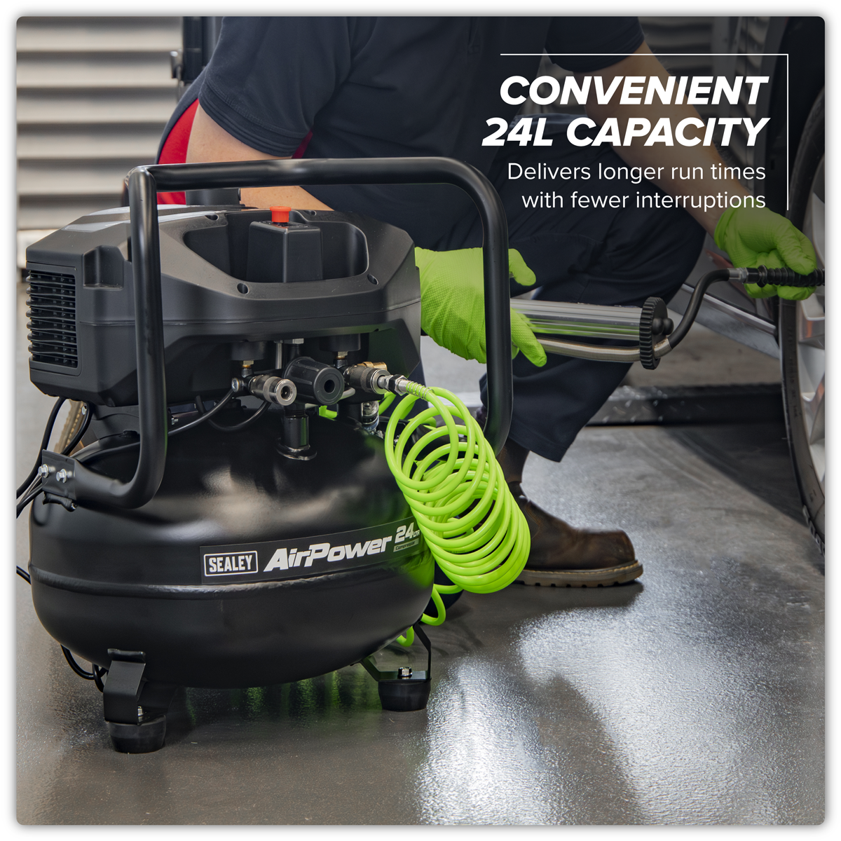 Sealey SAC24V 24L Oil Free Belt Drive Vertical Compressor 2hp