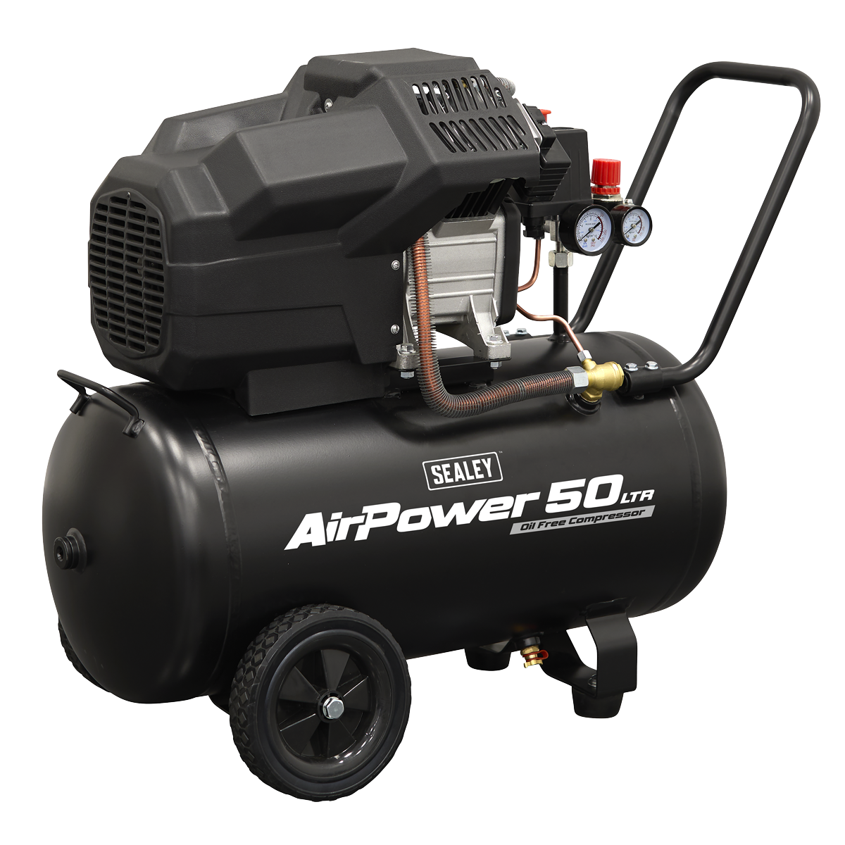 Sealey SAC5002 50L Oil Free V-Twin Direct Drive Air Compressor 3hp