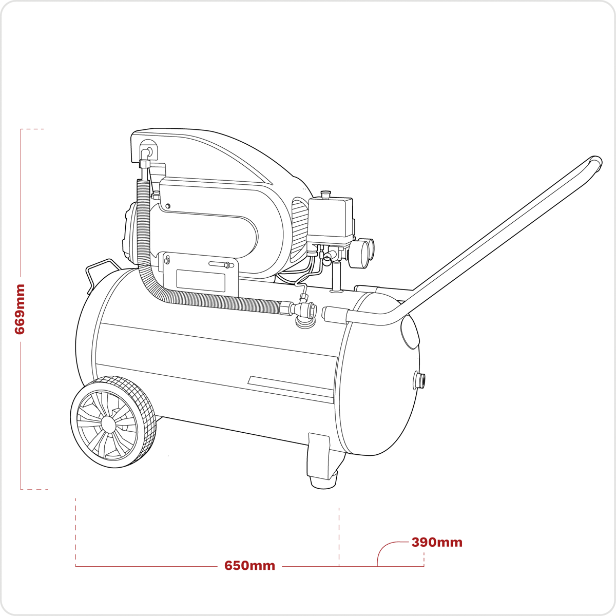 Sealey SAC5020E 50L Direct Drive Air Compressor 2hp