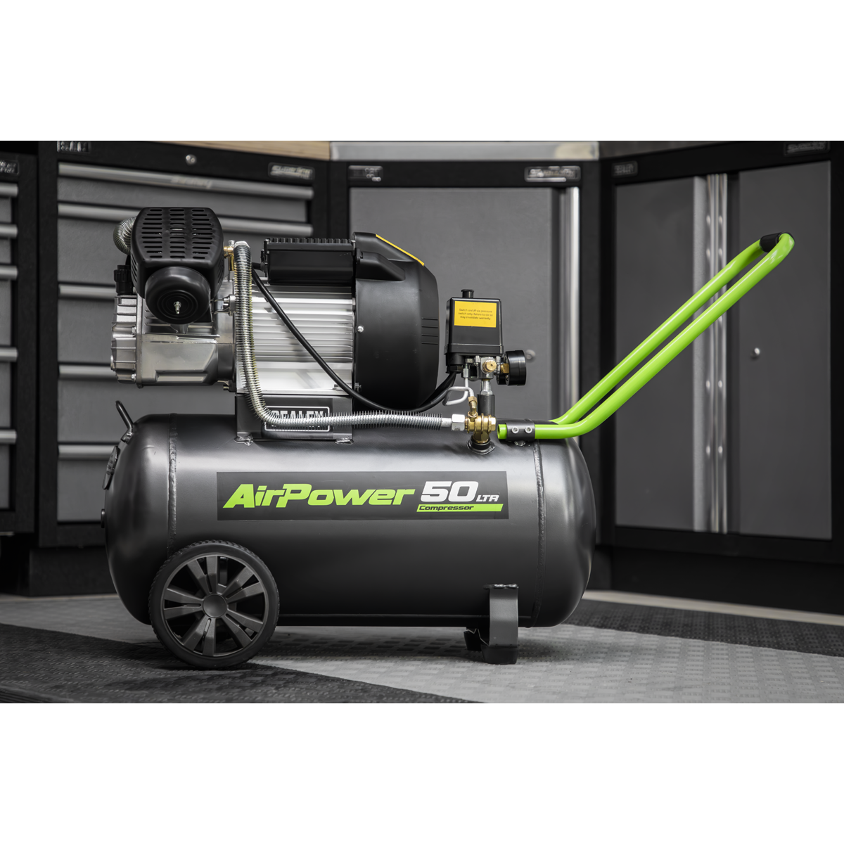 Sealey SAC5030VEKIT 50L V-Twin Direct Drive Air Compressor 3hp with Air Accessory Kit
