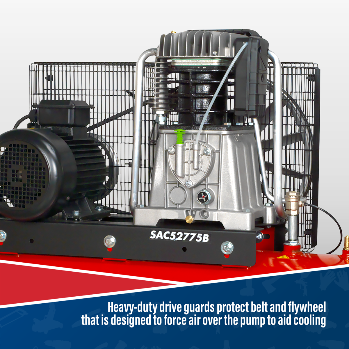 Sealey SAC52775B 270L Belt Drive Air Compressor with Cast Cylinders 7.5hp 2-Stage