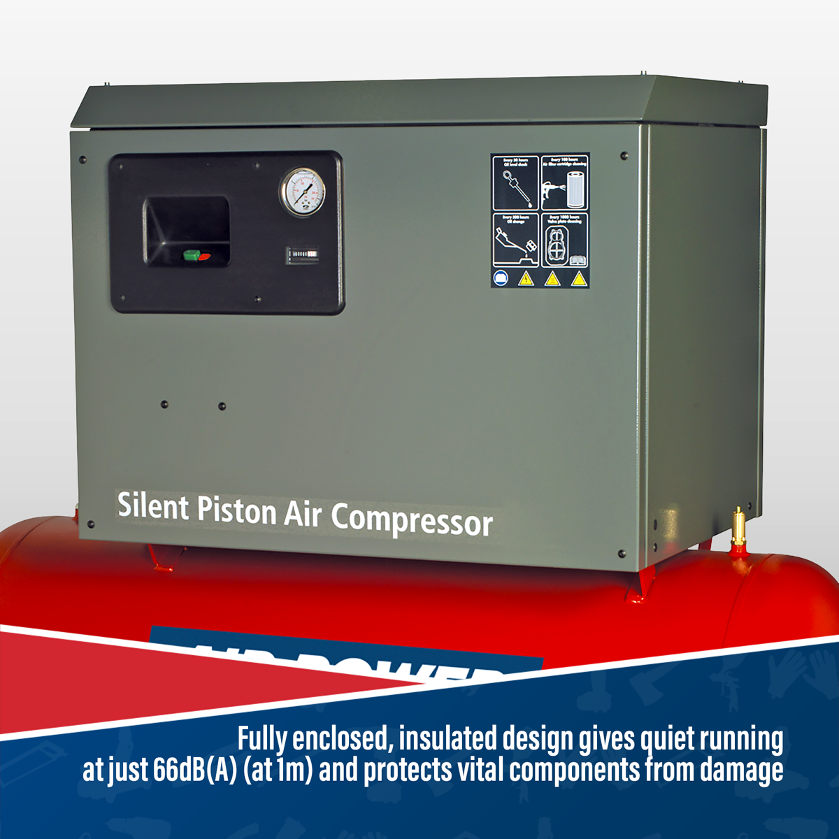 Sealey SAC72775BLN 270L Low Noise Belt Drive Air Compressor with Cast Cylinders 7.5hp 2-Stage