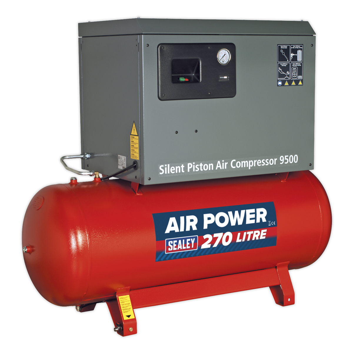 Sealey SAC72775BLN 270L Low Noise Belt Drive Air Compressor with Cast Cylinders 7.5hp 2-Stage