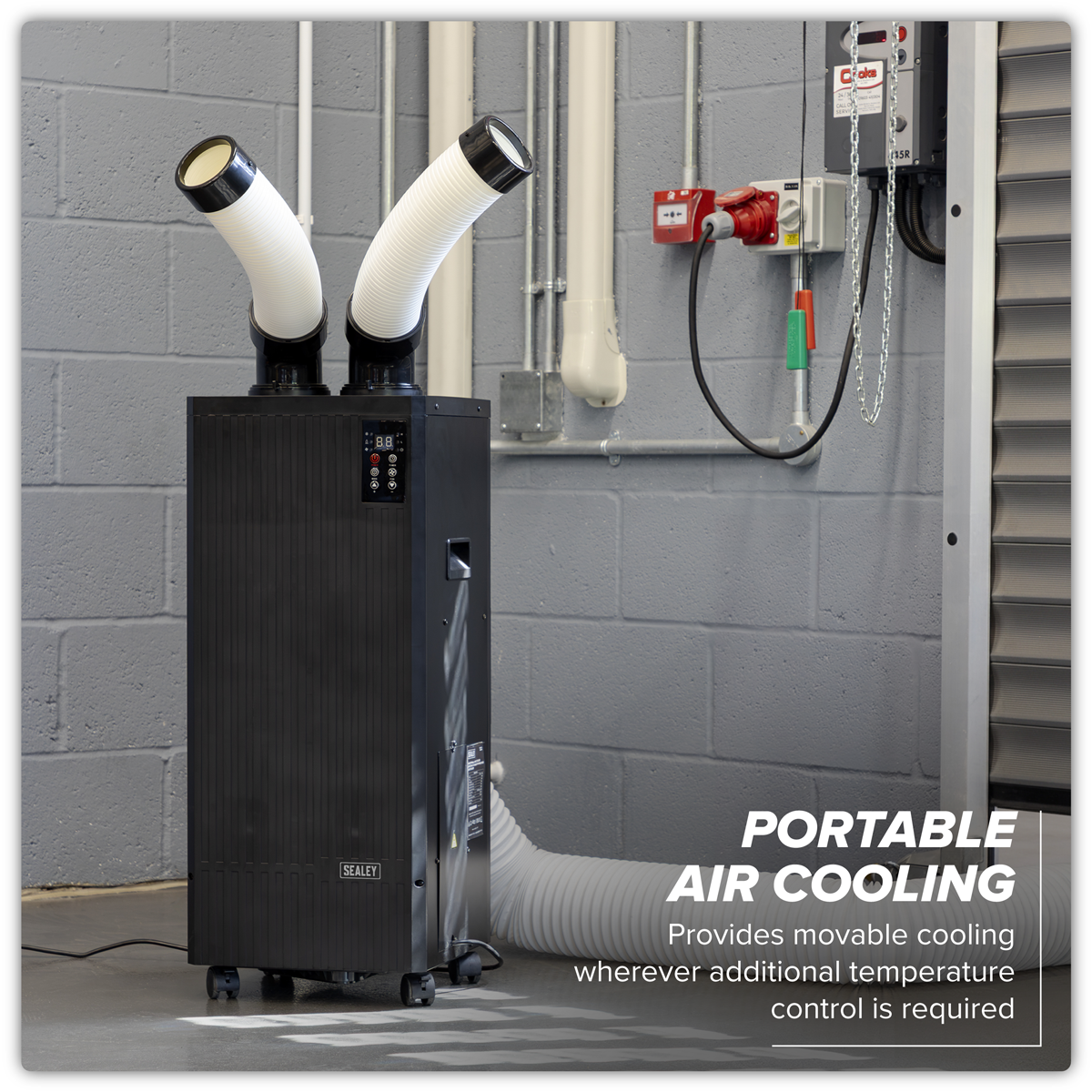Sealey SAC8500 Industrial Spot Cooler Air Conditioner/Dehumidifier/Air Cooler 8,500Btu/hr (2.5kW)