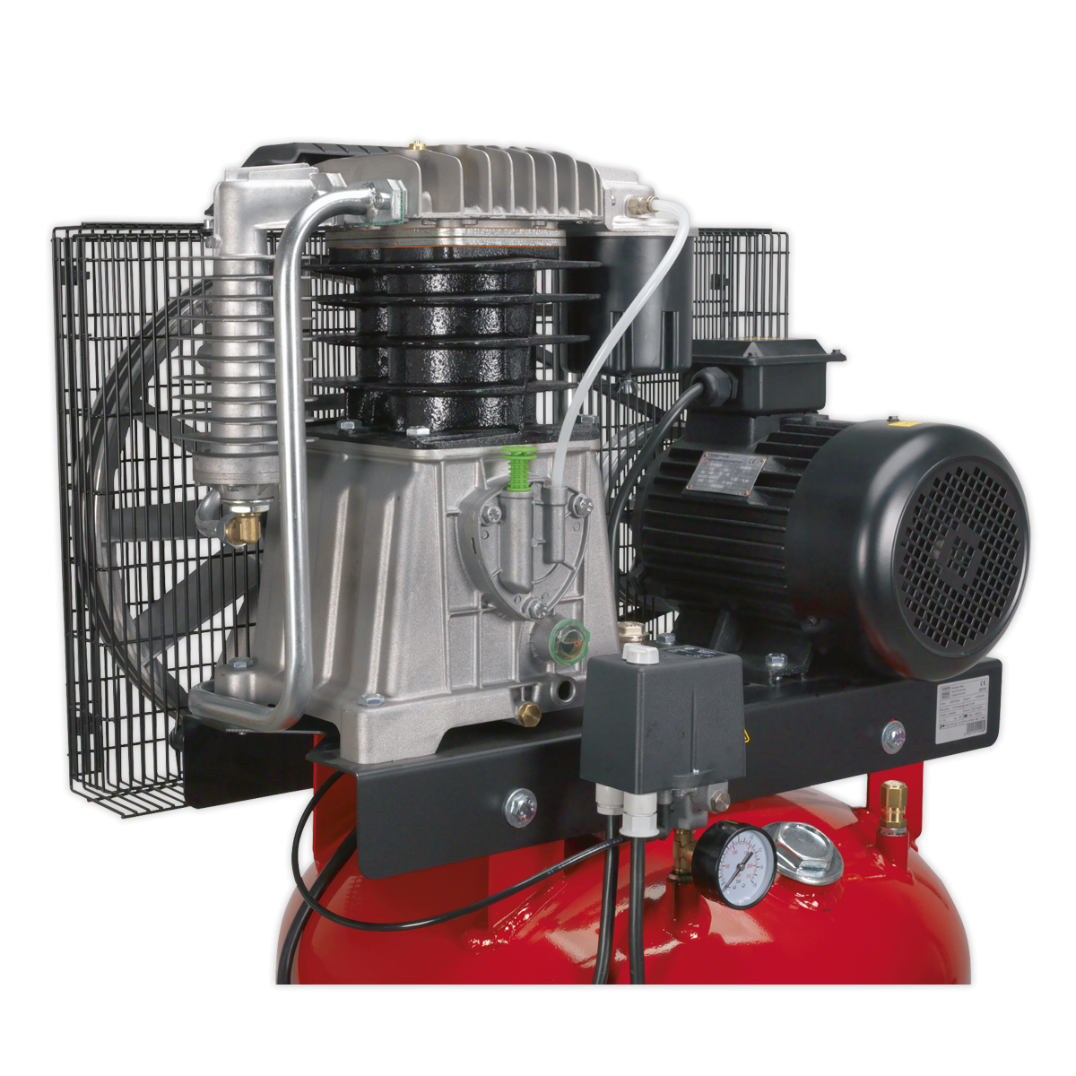 Sealey SACV52775B 270L Vertical Belt Drive Air Compressor with Cast Cylinders 7.5hp 2-Stage