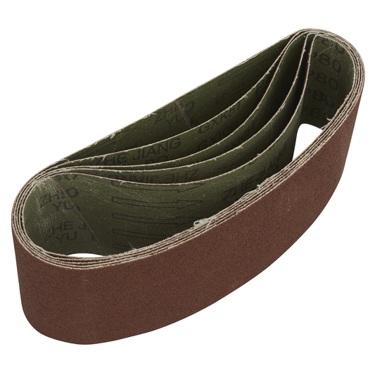 Sealey SB80457 76 x 457mm Sanding Belt 80Grit - Pack of 5