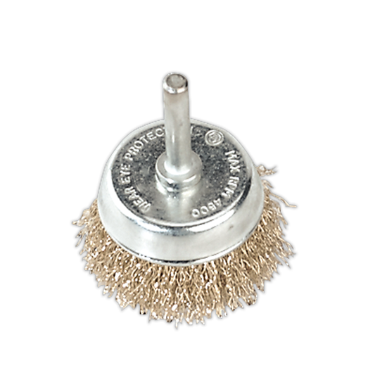 Sealey SCB50 50mm Crimped Wire Cup Brush with 6mm Shaft