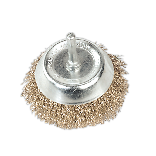 Sealey SCB75 75mm Crimped Wire Cup Brush with 6mm Shaft