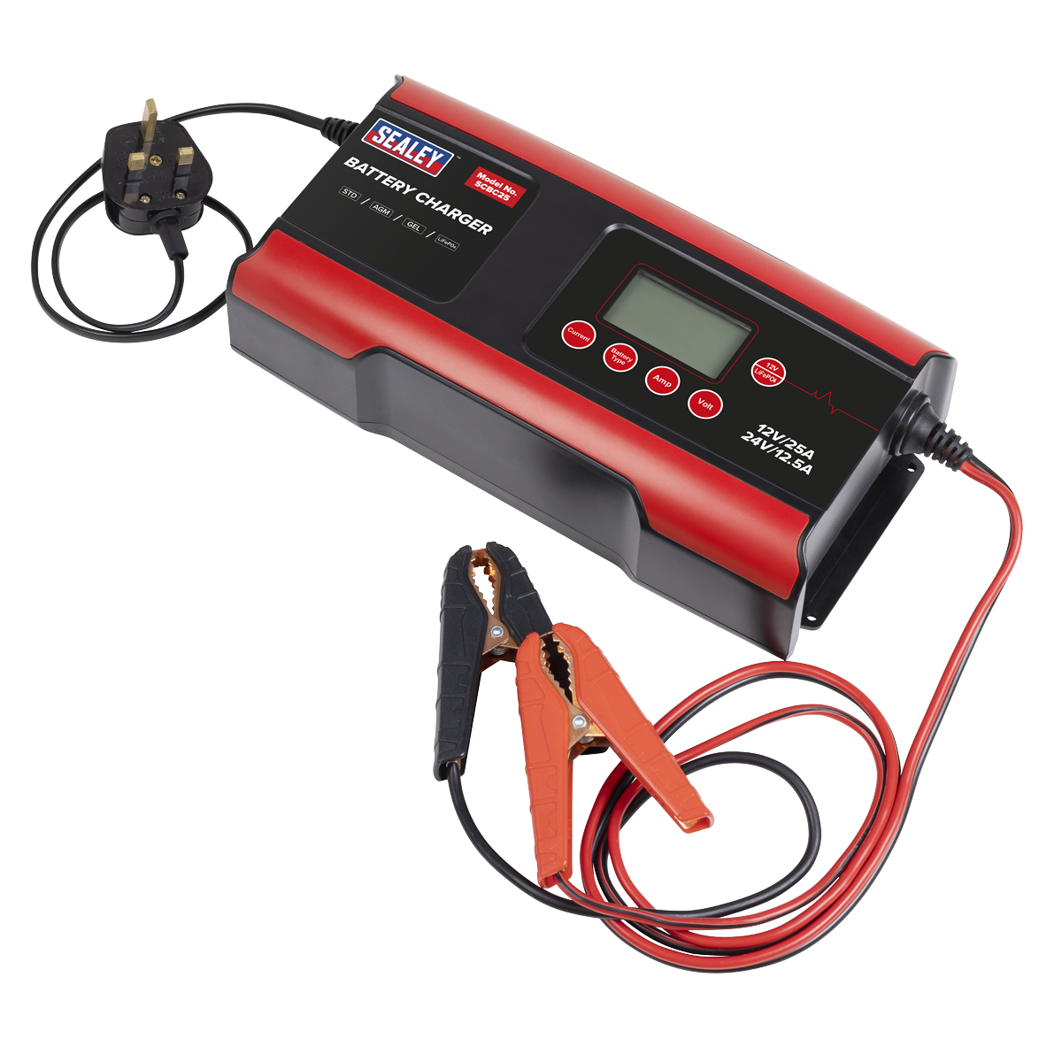Sealey SCBC25 12/24V Compact Smart Battery Charger and Maintainer 25A