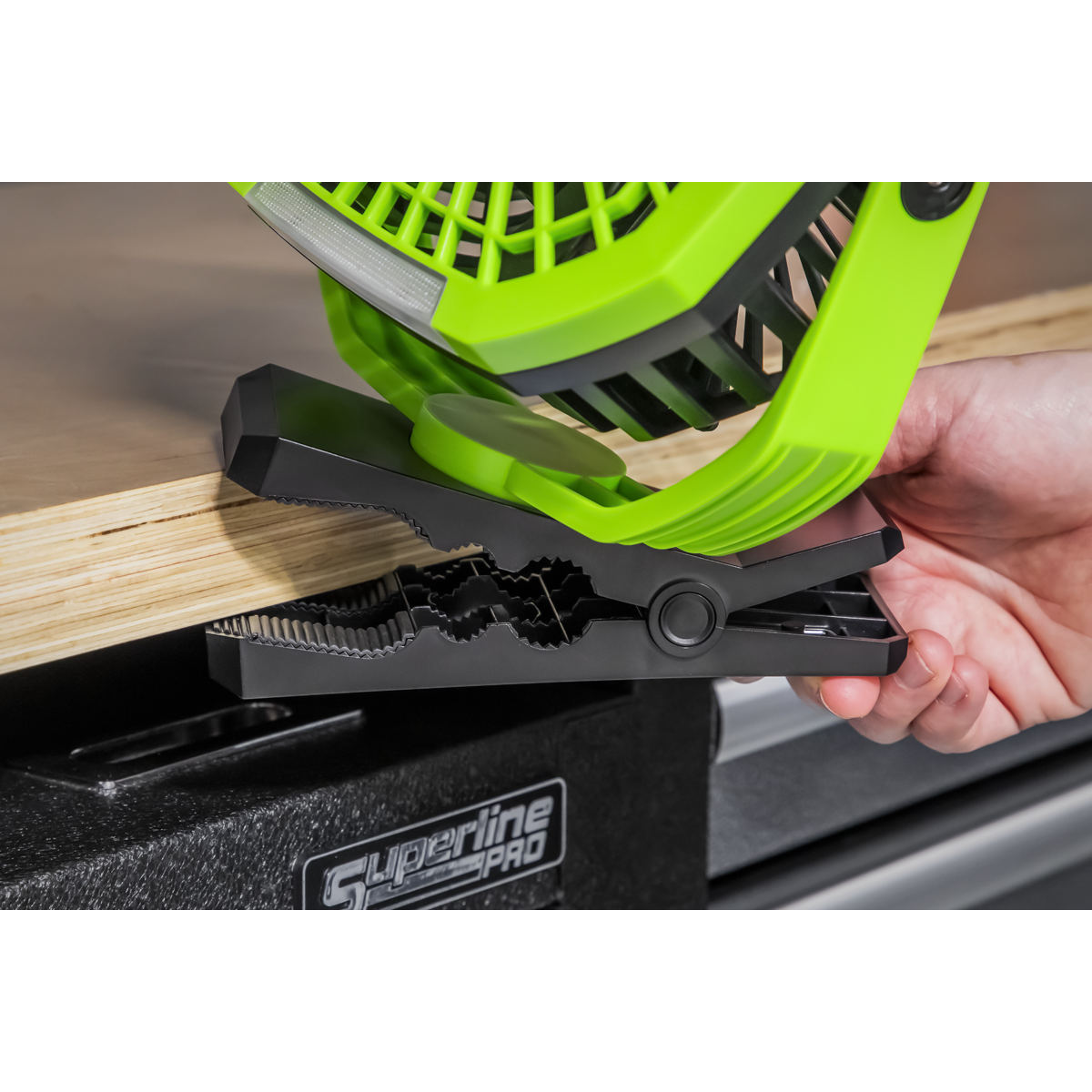Sealey SCF8WL 8" Small Portable Clip Fan with Worklight 4-Speed