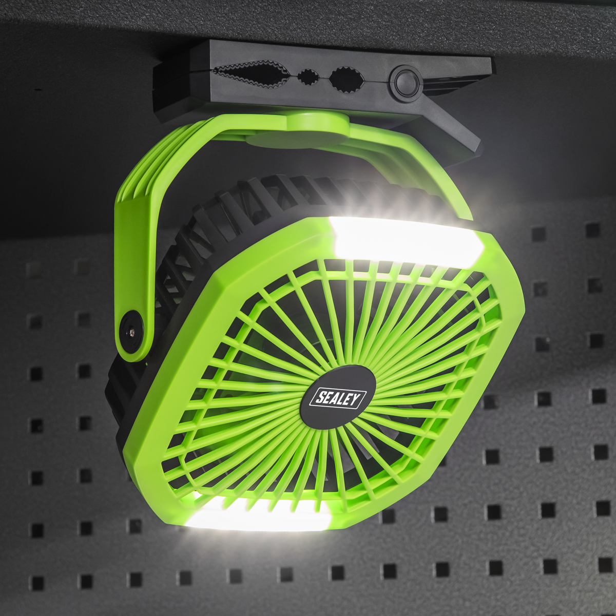 Sealey SCF8WL 8" Small Portable Clip Fan with Worklight 4-Speed