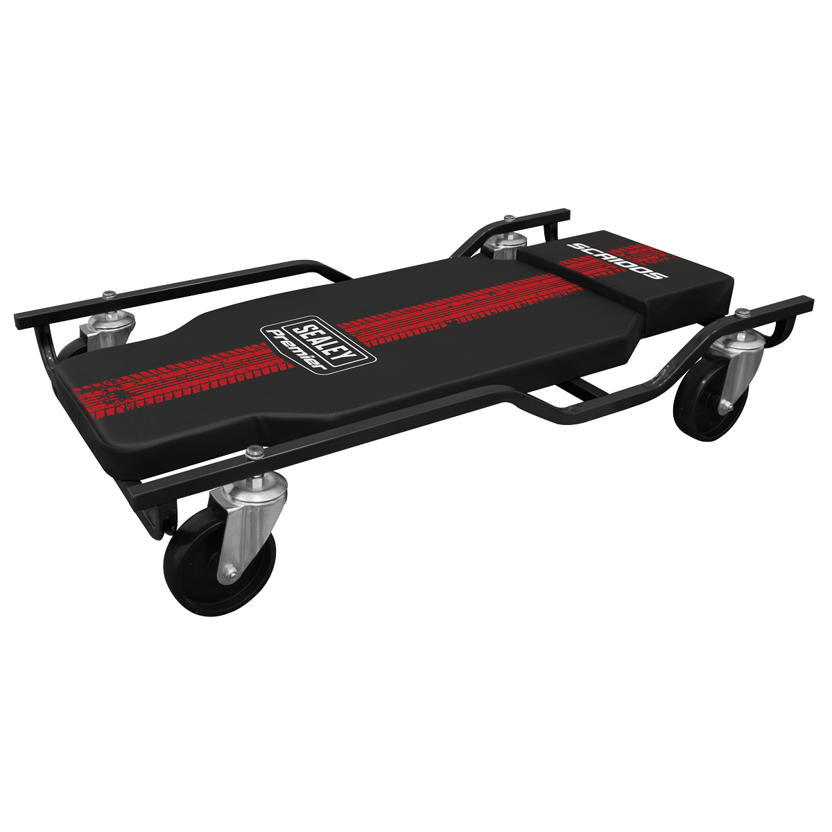 Sealey SCR100S Steel Creeper with 4 Rough Ground Wheels