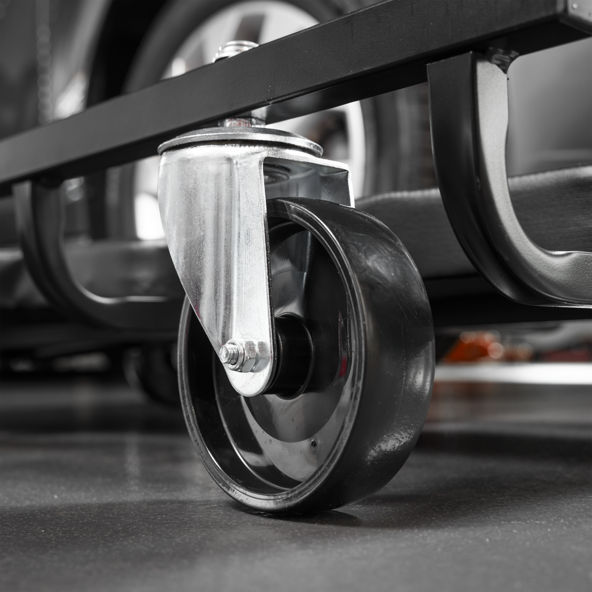 Premier SCR101S Steel Creeper with 4 Rough Ground 5" Wheels & Adjustable Back/Headrest