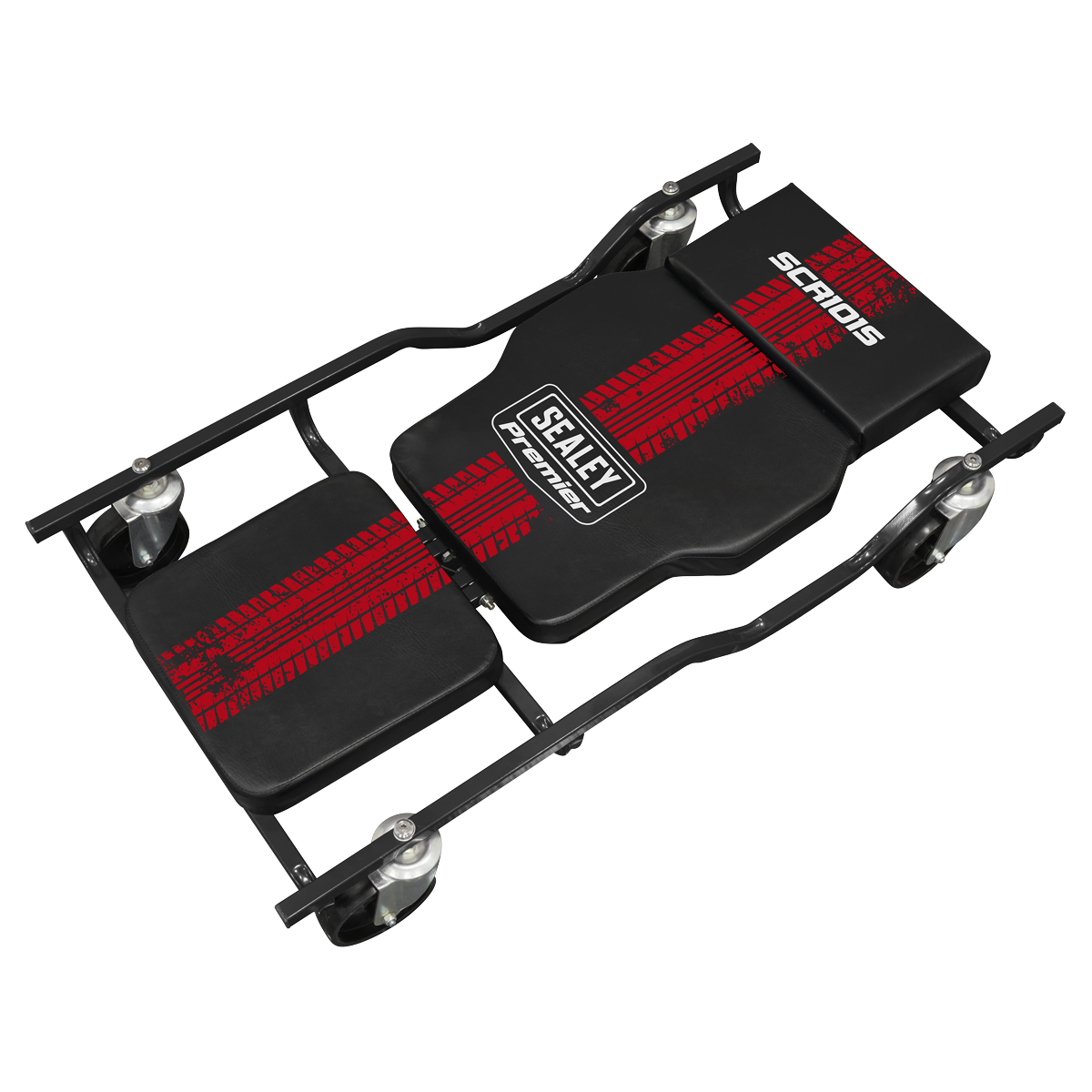 Premier SCR101S Steel Creeper with 4 Rough Ground 5" Wheels & Adjustable Back/Headrest