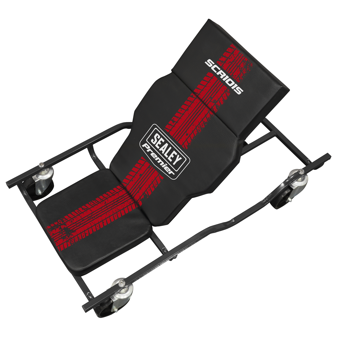 Premier SCR101S Steel Creeper with 4 Rough Ground 5" Wheels & Adjustable Back/Headrest