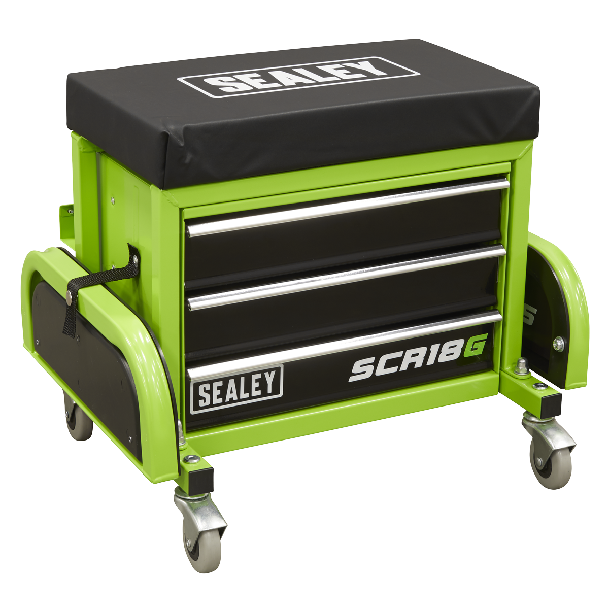 Sealey SCR18G Mechanic's Utility Seat & Toolbox - Green