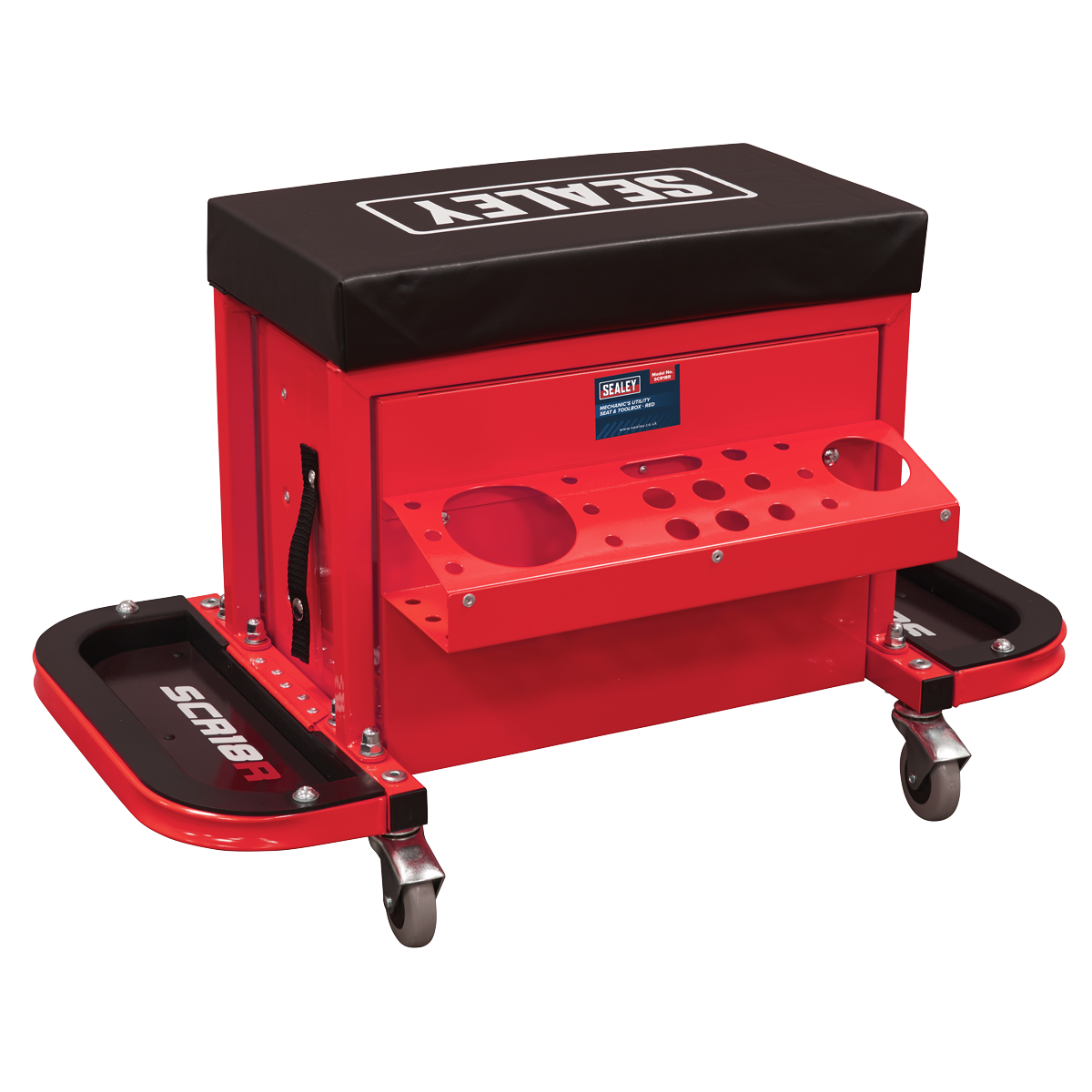 Sealey SCR18R Mechanic's Utility Seat & Toolbox - Red