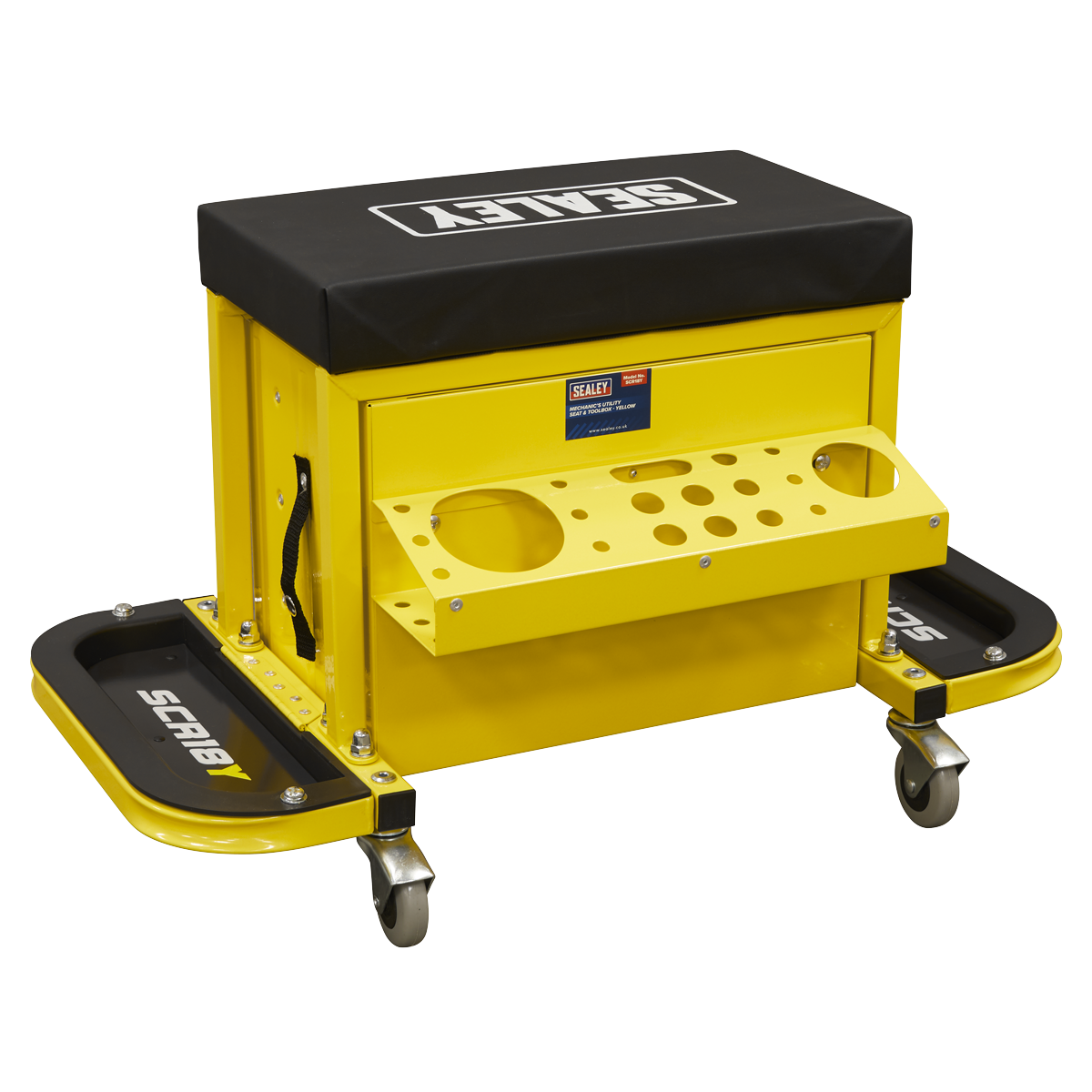 Sealey SCR18Y Mechanic's Utility Seat & Toolbox - Yellow