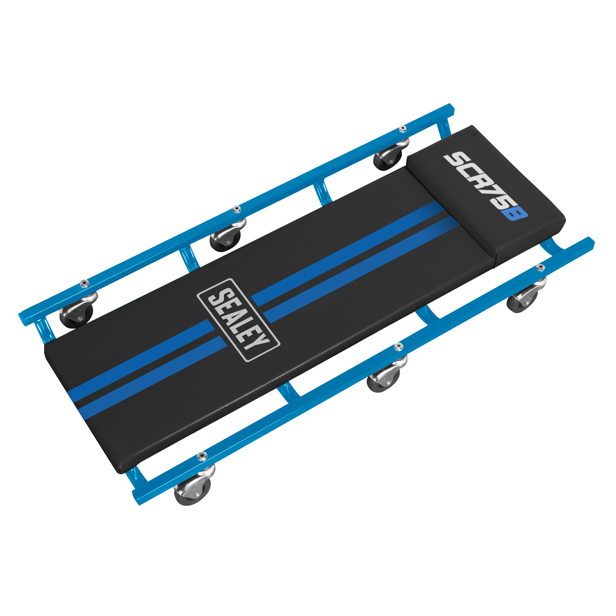 Sealey SCR75B American-Style Deluxe Creeper 36" with Steel Frame & 6 Wheels - Blue
