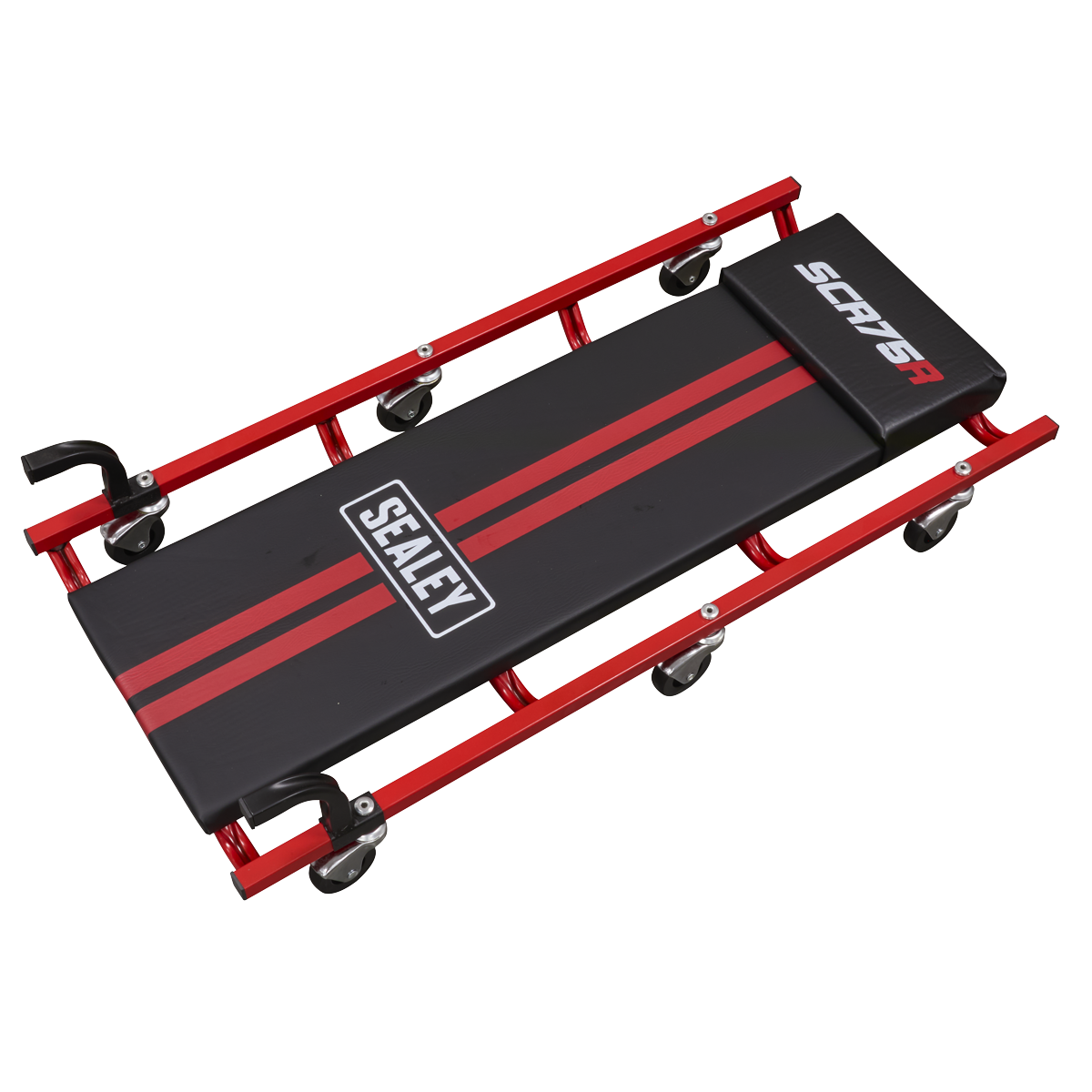 Sealey SCR75 36" Deluxe American-Style Creeper with Steel Frame & 6 Wheels - Red