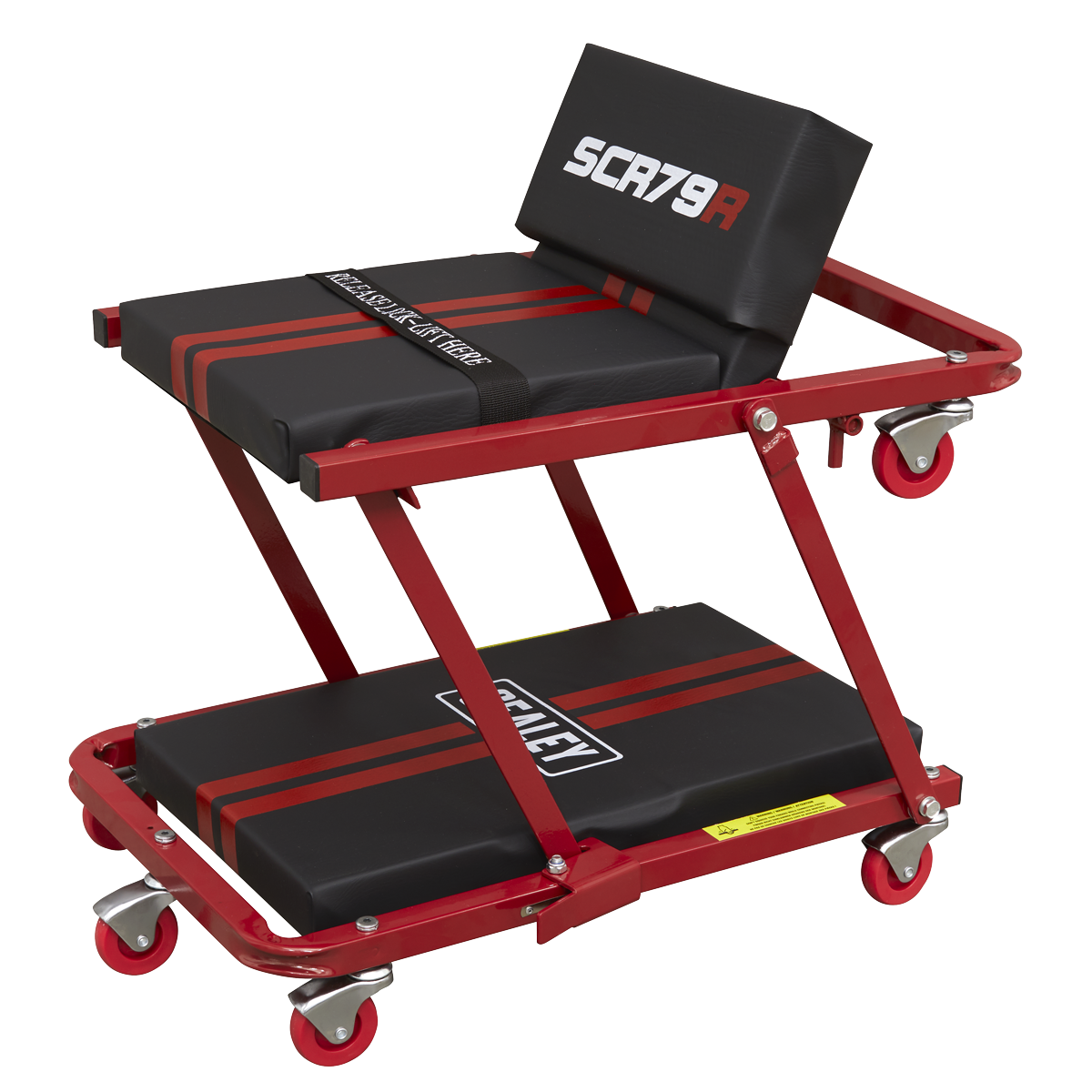 Sealey SCR79 Steel Creeper/Seat with 7 Wheels & Adjustable Head Rest
