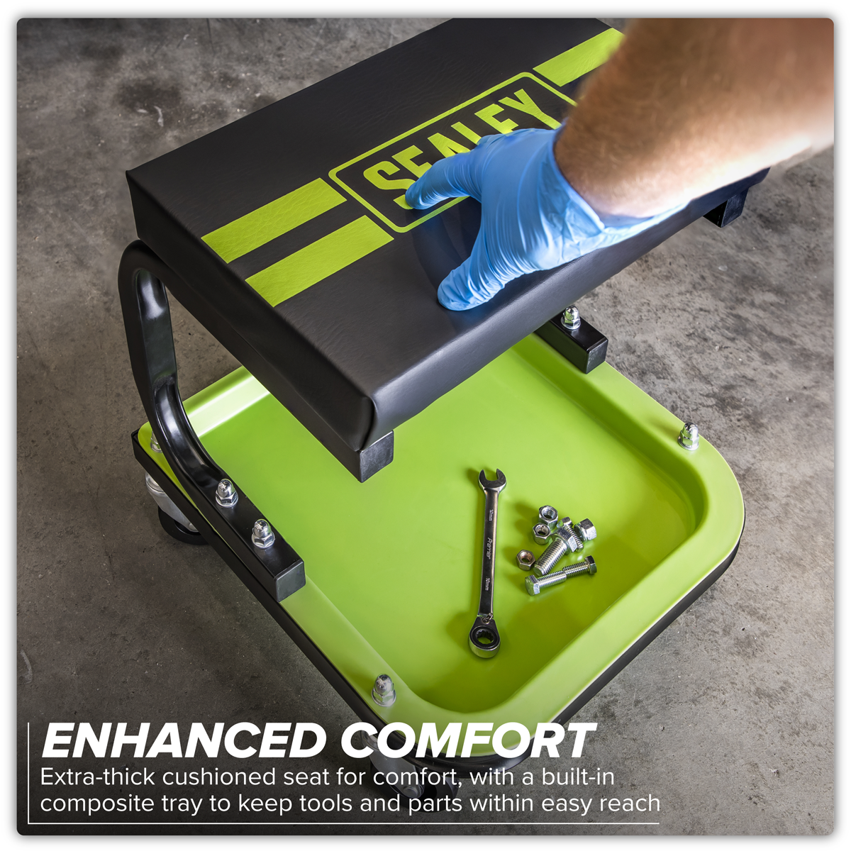 Sealey SCR9HV Mechanic's Utility Seat - Green