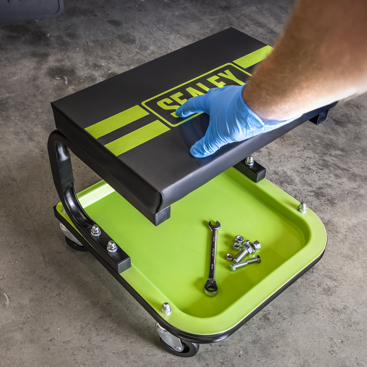 Sealey SCR9HV Mechanic's Utility Seat - Green
