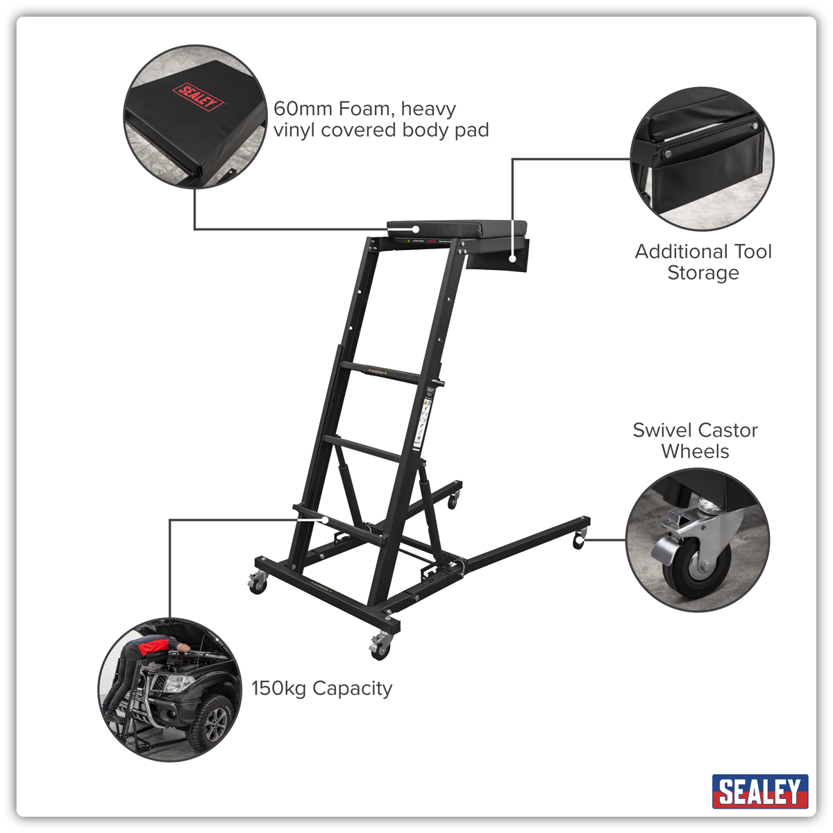 Sealey SCRT01 Topside Engine Bay Creeper