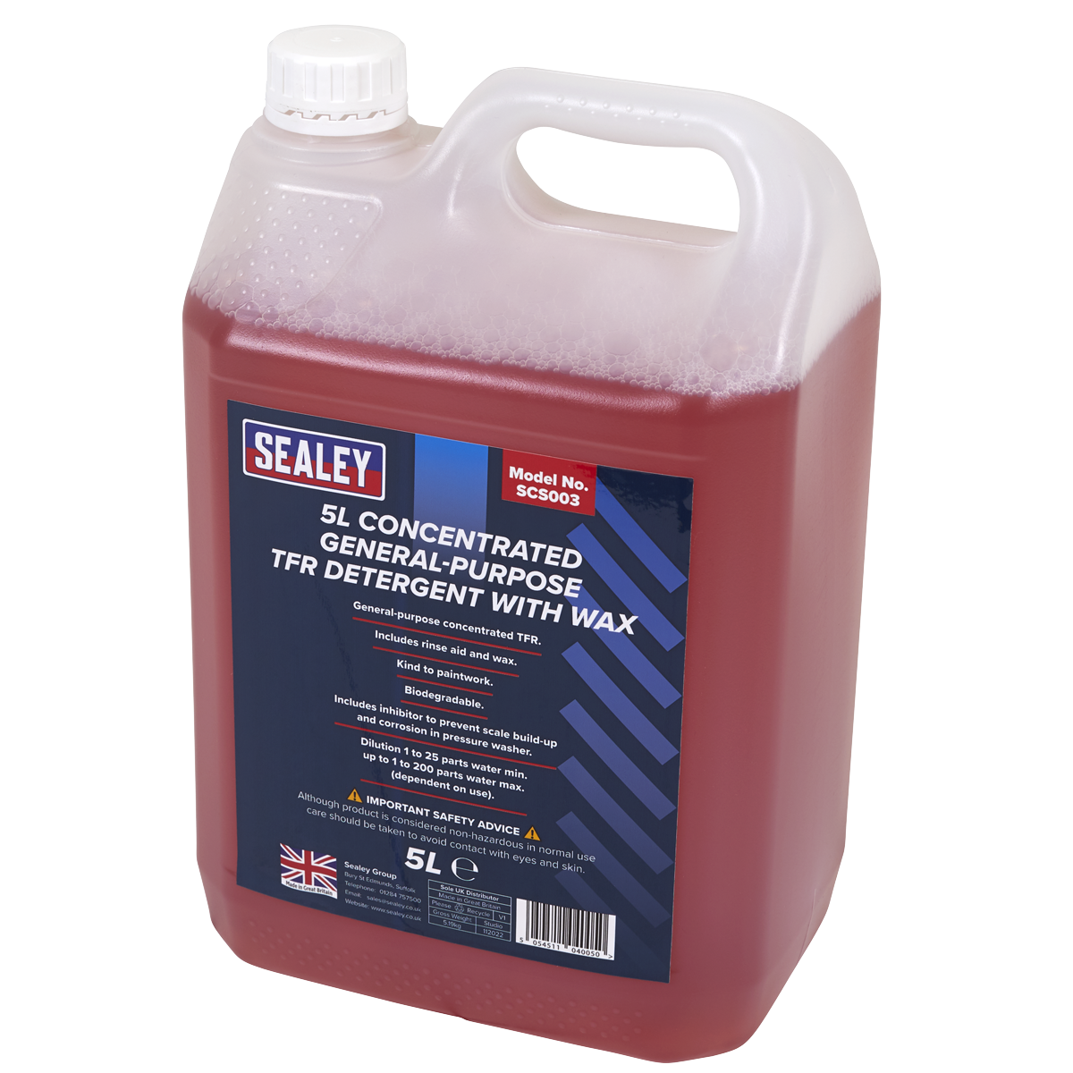 Sealey SCS003 Concentrated General-Purpose TFR Detergent with Wax 5L